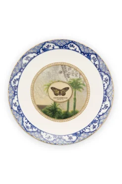 Assiette A Dessert Heritage A Papillons En Coloris Bleu 15 Cm