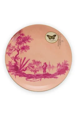 Assiette A Dessert Heritage Painted En Coloris Rose 18 Cm