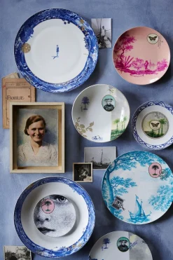 Assiette A Dessert Heritage A Papillons En Coloris Bleu 15 Cm