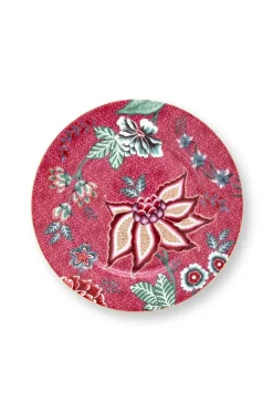 Assiette A Patisserie Flower Festival Rose Fonce 17Cm