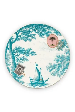 Assiette A Petit Déjeuner Heritage Boat En Coloris Aqua 23 Cm