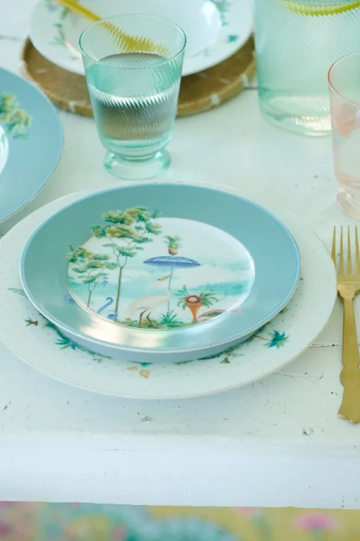 Assiette A Petit Déjeuner Jolie En Coloris Bleu 21 Cm
