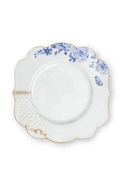 Assiette A Petit-Déjeuner Royal White Points Dores 23,5 Cm
