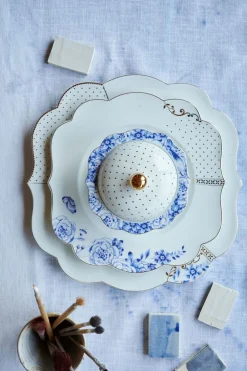 Assiette A Petit-Déjeuner Royal White Points Dores 23,5 Cm