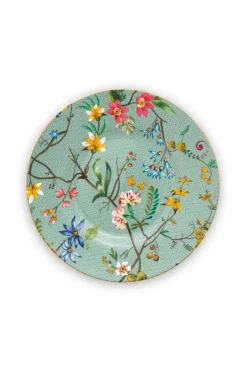 Assiette A Petits Fours A Fleurs Jolie Flowers En Coloris Bleu 12 Cm