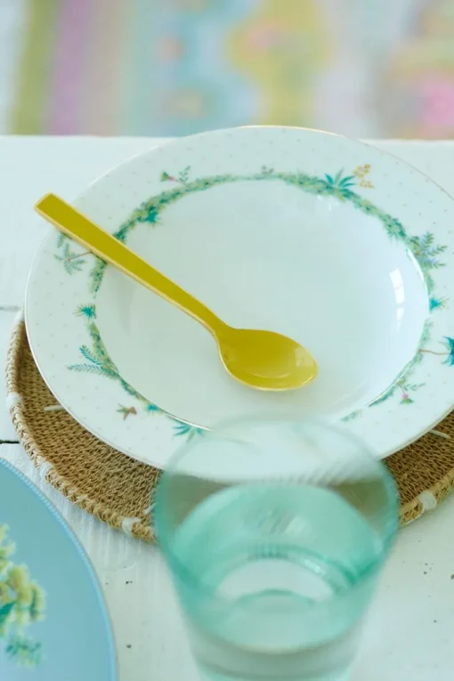 Assiette Creuse A Pois Jolie En Coloris Dore 21,5 Cm