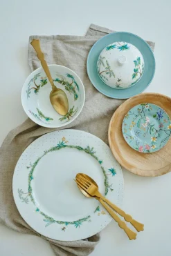 Assiette Plate A Pois Jolie Dore 26.5Cm