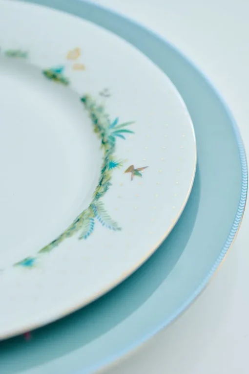 Assiette Plate A Pois Jolie Dore 26.5Cm