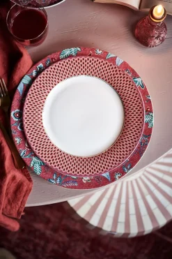 Assiette Plate Flower Festival Rose Fonce 26.5Cm