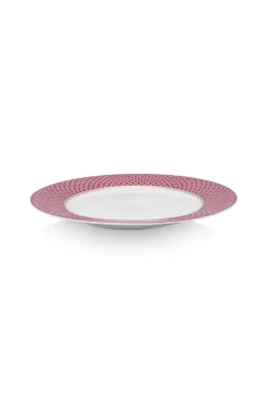 Assiette Plate Flower Festival Rose Fonce 26.5Cm
