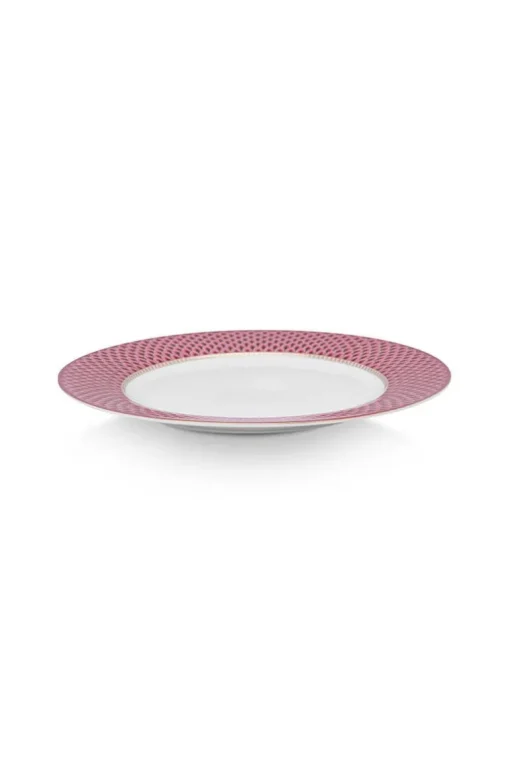 Assiette Plate Flower Festival Rose Fonce 26.5Cm