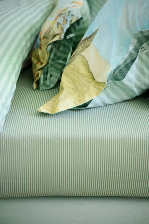 Drap-Housse Duo Stripe En Coloris Kaki