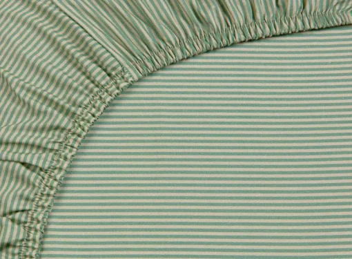 Drap-Housse Duo Stripe En Coloris Kaki