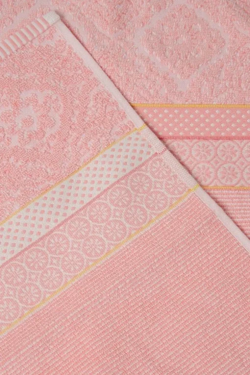 Grande Serviette De Bain Soft Zellige En Coloris Rose 70 X 140 Cm