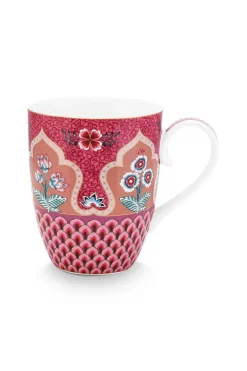 Grande Tasse Flower Festival Deco Rose Fonce