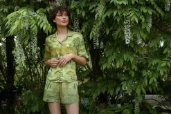 Haut A Manches Courtes Flora Toscana En Coloris Vert