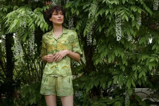 Haut A Manches Courtes Flora Toscana En Coloris Vert
