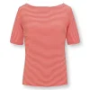 Haut A Manches Courtes Little Sumo Stripe En Coloris Corail