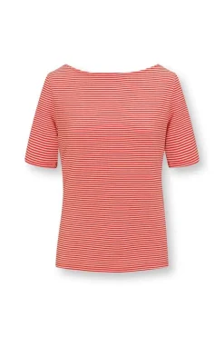 Haut A Manches Courtes Little Sumo Stripe En Coloris Corail