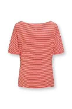 Haut A Manches Courtes Little Sumo Stripe En Coloris Corail