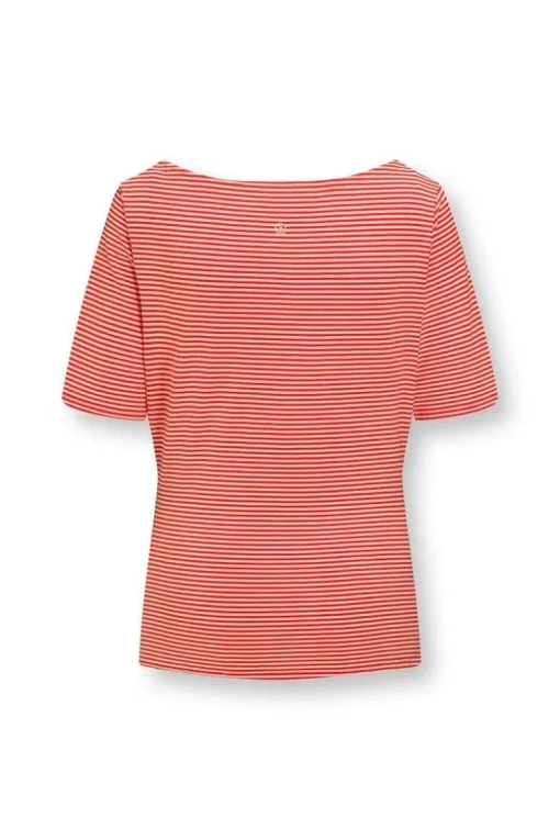 Haut A Manches Courtes Little Sumo Stripe En Coloris Corail