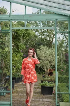 Kimono Flora Firenze En Coloris Corail