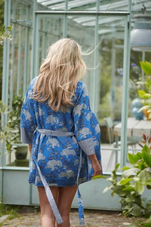 Kimono Flora Firenze En Coloris Cobalt
