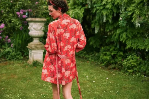 Kimono Flora Firenze En Coloris Corail