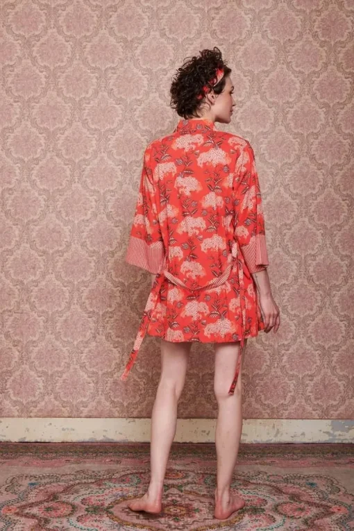 Kimono Flora Firenze En Coloris Corail