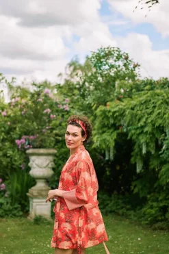 Kimono Flora Firenze En Coloris Corail