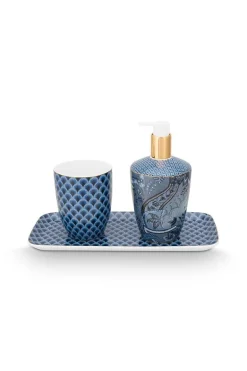 Lot De 3 Accessoires De Salle De Bain Kyoto Festival En Coloris Bleu