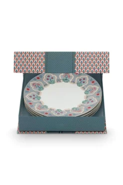 Lot De 4 Articles Assiettes Petit-Déjeuner Flower Festival Clair 21Cm