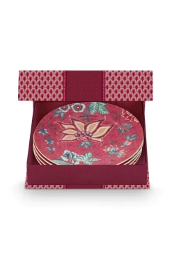 Lot De 4 Articles Assiettes À Pâtisseries Flower Festival Fonce 17Cm