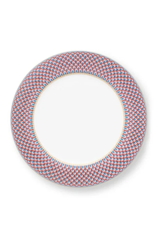 Lot De 4 Articles Assiettes Plates Flower Festival Rouge/ Clair 26.5Cm