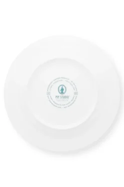 Lot De 4 Articles Assiettes Plates Flower Festival Rouge/ Clair 26.5Cm