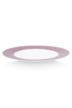 Lot De 4 Articles Assiettes Plates Flower Festival Rouge/ Clair 26.5Cm