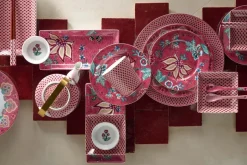 Lot De 4 Articles Assiettes Petit-Déjeuner Flower Festival Fonce 21Cm
