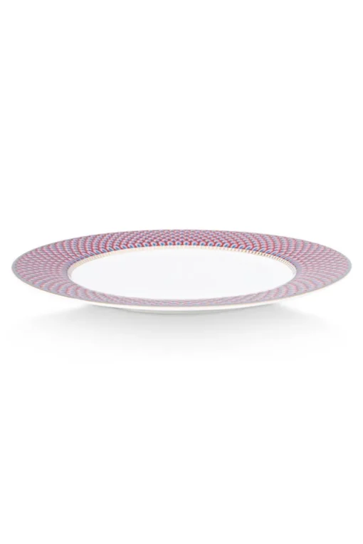 Lot De 4 Articles Assiettes Plates Flower Festival Rouge/ Clair 26.5Cm