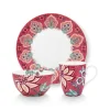 Lot De 3 Articles Pour Le Petit Déjeuner Flower Festival Rose Fonce