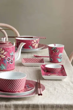 Lot De 4 Articles Tasses Oriental Flower Festival Fonce