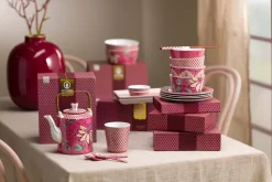 Lot De 4 Articles Tasses Oriental Flower Festival Fonce