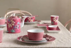 Lot De 4 Articles Tasses Oriental Flower Festival Fonce