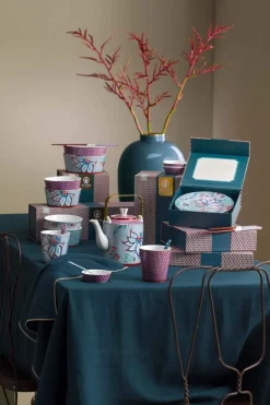 Lot De 4 Articles Tasses Oriental Flower Festival