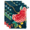 Lot De 3 Gants De Toilette Good Evening En Coloris Fonce 16 X 22 Cm