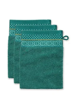 Lot De 3 Gants De Toilette Soft Zellige En Coloris 16 X 22 Cm