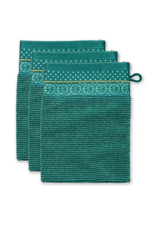 Lot De 3 Gants De Toilette Soft Zellige En Coloris 16 X 22 Cm