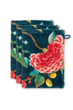 Lot De 3 Gants De Toilette Good Evening En Coloris Fonce 16 X 22 Cm