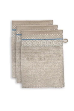 Lot De 3 Gants De Toilette Soft Zellige En Coloris 16 X 22 Cm
