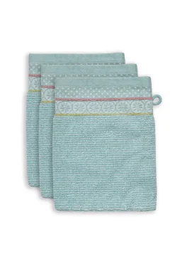 Lot De 3 Gants De Toilette Soft Zellige En Coloris 16 X 22 Cm