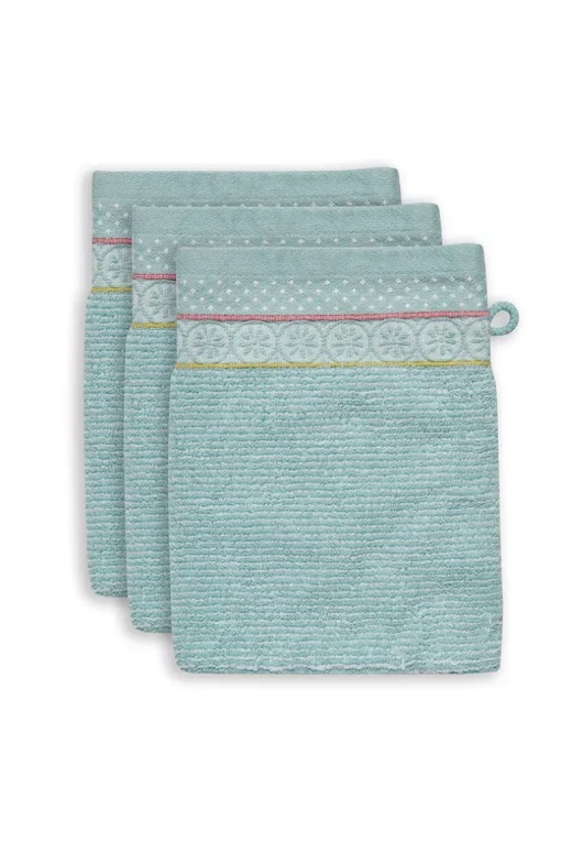 Lot De 3 Gants De Toilette Soft Zellige En Coloris 16 X 22 Cm